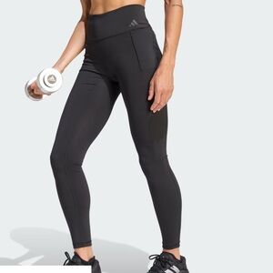 adidas Black High-Waist Training Leggings hidden pocket XL
